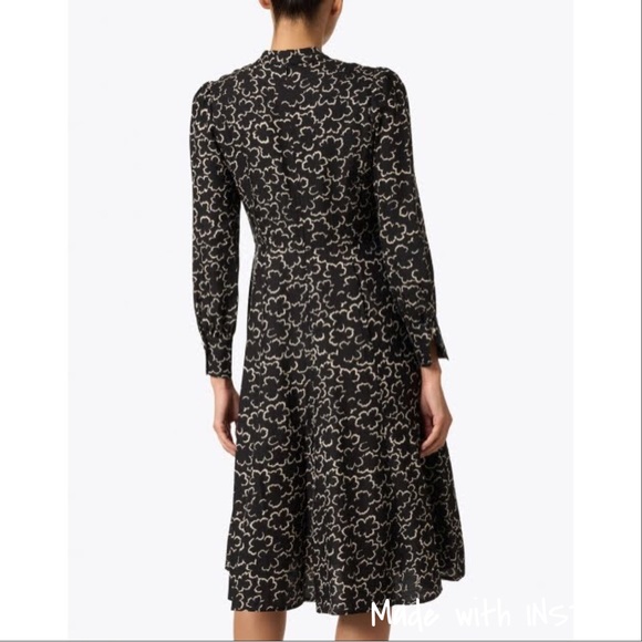 L.K. Bennett Mortimer Black and Cream Floral Shirt Dress - Picture 7 of 16